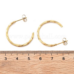 Orecchini a bottone a forma di C in acciaio inossidabile 304&nbsp;EJEW-R017-02G-03