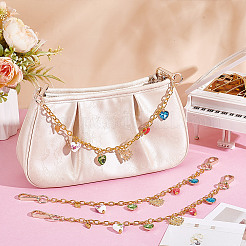 3 pz colorato ciondolo a forma di cuore in alluminio con catena decorativa per borsa&nbsp;HJEW-NB00270