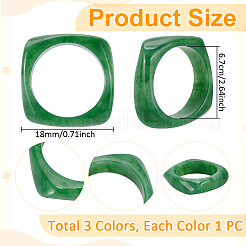 3 bracciale in acrilico di 3 colori&nbsp;BJEW-UN0001-72B