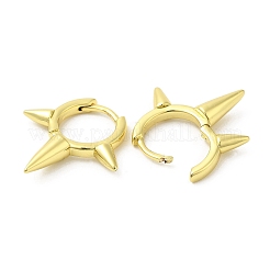 Pendientes de aro con punta de latón chapado en estante para mujer&nbsp;EJEW-D059-19G