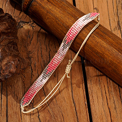 Braccialetti regolabili con perline di vetro a forma di freccia. braccialetti intrecciati in filo di nylon per donna&nbsp;BT6903-4