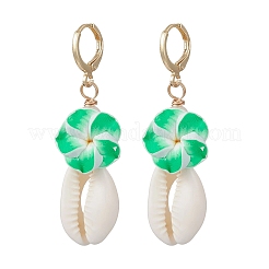 Orecchini a cerchio con fiori in pasta polimerica 3d&nbsp;EJEW-JE06968