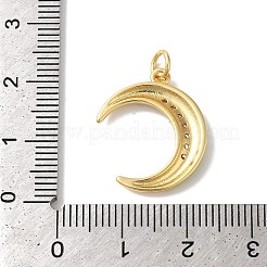 Colgantes de esmalte de circonita cúbica micro pavé de latón chapado en forma de luna&nbsp;KK-G504-06G-06