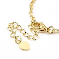 Buntes Herz-Gliederarmband mit kubischen Zirkonia&nbsp;BJEW-E073-02G