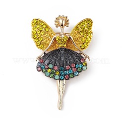 Broche en émail danseuse papillon avec strass&nbsp;JEWB-P016-01G-03