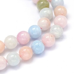 Runden natürlichen Perlen Stränge morganite&nbsp;G-F222-35-4mm