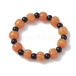 3 Uds. Conjuntos de pulseras elásticas con cuentas de resina de calavera y calabaza de Halloween de 3 estilos&nbsp;BJEW-JB10877