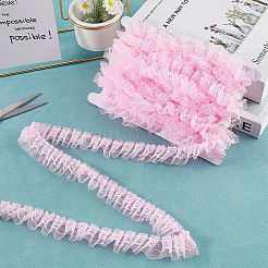 10 m de bordure en dentelle plissée à fleurs en coton&nbsp;OCOR-CY0002-28A