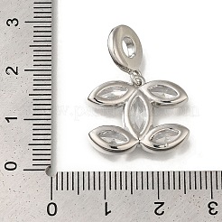Ciondolo con micro pavé di zirconi trasparenti in ottone placcato a cremagliera&nbsp;KK-H485-08P