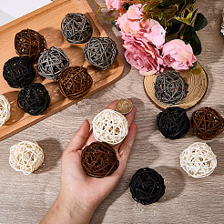 16 boule de rotin en osier de 4 couleurs&nbsp;AJEW-SC0004-26A