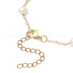 Herstellung von Armbändern aus natürlichen Süßwasser-Zuchtperlen und Messing-Kabelketten&nbsp;AJEW-JB01450