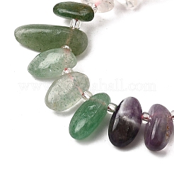 Chakra natürliche Amethyst & Rosenquarz & Quarzkristall & Citrin & grüne Aventurin Perlenstränge&nbsp;G-Z091-A11