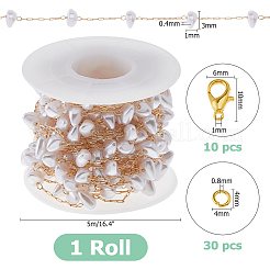 Kits para hacer collares y cadenas hechos a mano con cuentas de imitación de perlas ABS de latón y diy&nbsp;DIY-HS0001-65A