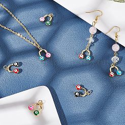 10 pièces 5 couleurs pendentifs en laiton émaillé&nbsp;KK-NB0001-49G