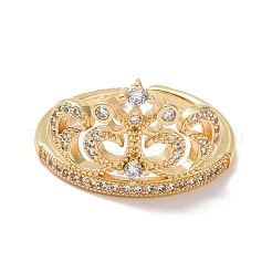 Bague ouverte couronne zircone cubique transparente&nbsp;RJEW-P032-28G