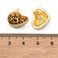 Boucles d'oreilles en laiton avec micro pavé de zircone cubique transparente pour femmes&nbsp;EJEW-A169-01D-G