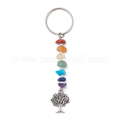 6 porte-clés arbre de vie en alliage de style tibétain.&nbsp;KEYC-JKC00553