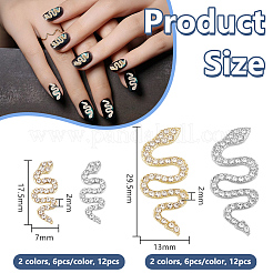 24 Stück 4 Stile Legierung Strass Cabochons&nbsp;MRMJ-OC0004-10