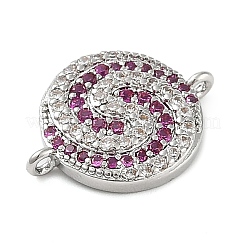 Placcatura in ottone con micro pavé di orchidee e ciondoli con connettore a vortice in zirconia cubica trasparente&nbsp;KK-A234-057P