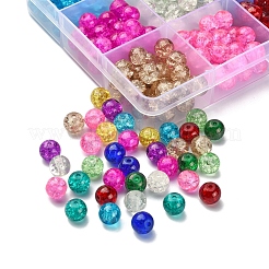 360 pz 12 colori di perline di vetro craquelé verniciate a spruzzo fili&nbsp;CCG-YW0001-12