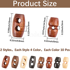80 Stück Holzknöpfe in 8 Stilen&nbsp;BUTT-GF0004-03