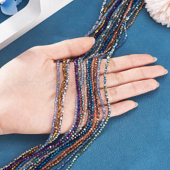 13 brins de perles de verre galvanisées transparentes de 13 couleurs&nbsp;EGLA-TADJ0001-14
