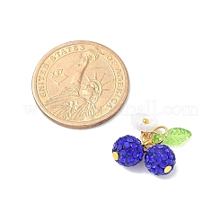Colgantes de cereza con rhinestone de arcilla polimérica hechos a mano&nbsp;PALLOY-JF03868-02