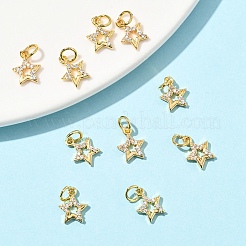 10 ciondoli in ottone con micro pavé di zirconi cubici&nbsp;ZIRC-YW0001-33