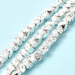 Hebras de cuentas de roca de lava natural galvanizada&nbsp;G-G984-11S