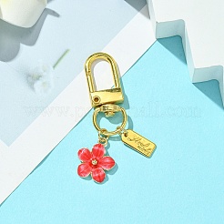 Decoraciones colgantes de flores de esmalte de aleación&nbsp;HJEW-YW00003