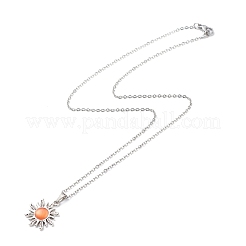 Collier avec pendentif œil de chat et soleil&nbsp;NJEW-JN03974