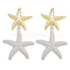 Boucles d'oreilles avec pendentif en laiton avec zircone cubique de micro pave&nbsp;EJEW-G471-29D-GP