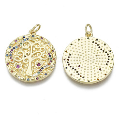 Pendentifs avec zircon cubiques à micro-pavés en laiton&nbsp;ZIRC-S061-166G-NF