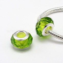 Facettierten Glas großes Loch Unterlegscheibe European Beads&nbsp;GPDL-L002-01