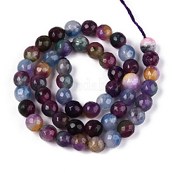 Chapelets de perles en jade blanc naturel teinté&nbsp;G-T139-8mm-60-08