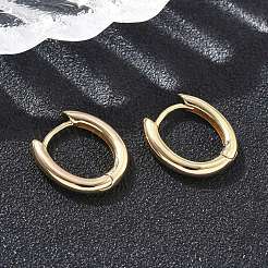 Boucles d'oreilles créoles ovales en laiton&nbsp;EJEW-D320-09G