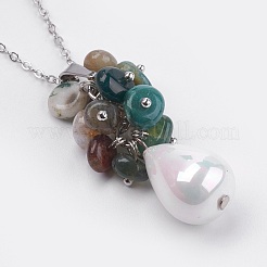 Colliers pendentif pierres précieuses naturelles&nbsp;NJEW-JN02252