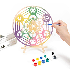 Escultura de pared de madera cortada con láser con tema de chakra&nbsp;WOOD-WH0113-039