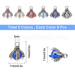 48pcs 6 encantos de aleación de estilo tibetano de color&nbsp;FIND-SC0002-12