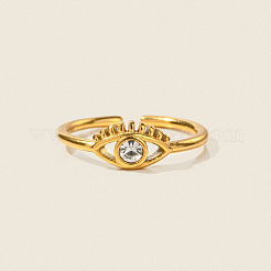 Verstellbarer offener Manschettenring aus 304er Edelstahl mit Zirkonia für Damen&nbsp;LS-DT5559
