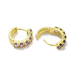 Orecchino a cerchio in zirconi cubici micro pavè di ottone&nbsp;EJEW-C088-35G