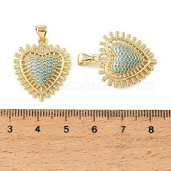 Colgantes de circonita cúbica azul cielo con micro pavé de latón&nbsp;CU-CBA6938-07G-05