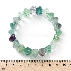 Braccialetti elastici in perline di fluorite naturale bicono per donne e uomini&nbsp;BJEW-C097-05H