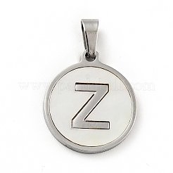 Acier inoxydable 304 avec pendentifs en coquillage blanc&nbsp;STAS-G268-01-P