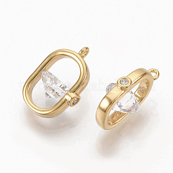 Ciondoli in ottone con zirconi chiari&nbsp;ZIRC-Q021-033G-NF