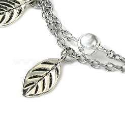 Doppellagiges mehrsträngiges Armband aus 304 Edelstahlkabelketten&nbsp;BJEW-TA00458