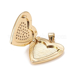 Messing micro pave Zirkonia Medaillon Anhänger&nbsp;X-KK-A161-47G