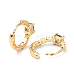 Creolen aus Messing mit eingelegten Zirkonia&nbsp;ZIRC-P090-16G-E
