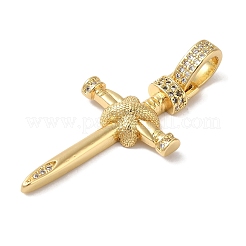 Anhänger aus vergoldetem Messing und Zirkonia&nbsp;KK-L216-054G-01
