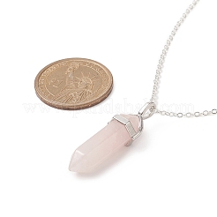 Collier pendentif géométrie quartz rose naturel&nbsp;NJEW-JN04239-03